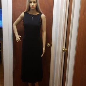 EDDIE BAUER BLACK OPEN BACK MIDI DRESS SZ 6P USED